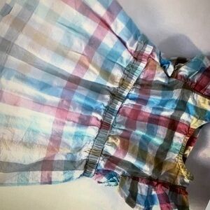 Rainbow pastel gingham plaid kids dress